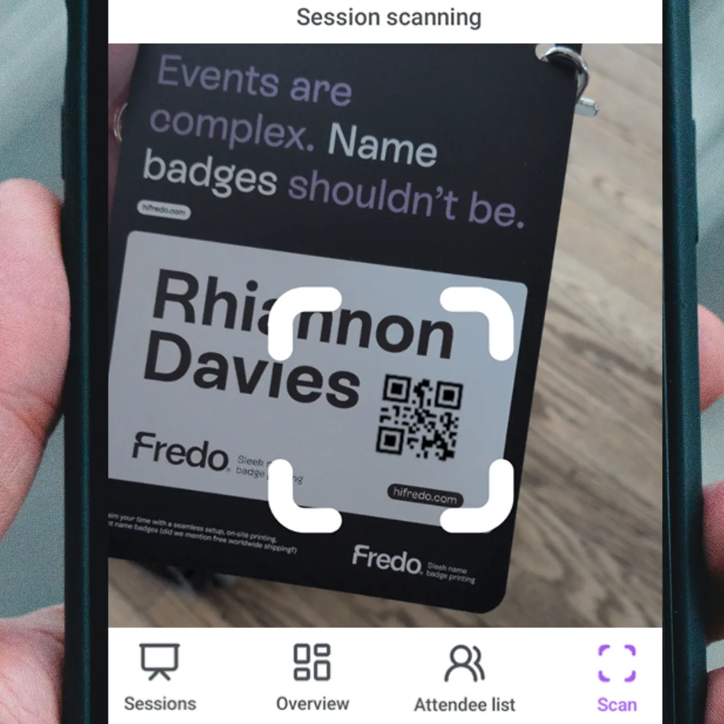 Fredo session scanning at an event